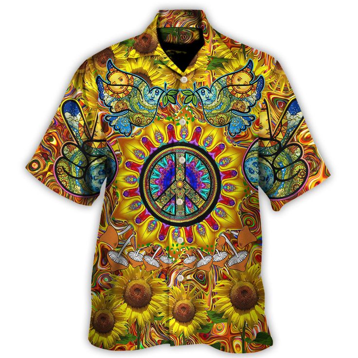 The best hawaiian shirts for men, hawaiian shirt for women and kids are available, designed just for you. These shirts are the best gifts for life and will give you the perfect hawaiian shirt beachy, tropical vibe. Available designs you can see more: hippie hawaiian shirt, hippie dress, hippie beach short, hippie tumbler, hippie hoodie, hippie sweater, hippie baseball jersey... , Shop now and embrace the hippie lifestyle! Fabric: four-way stretch (95% polyester and 5% spandex) Regular fit Fabric Multicolor Hawaiian T-shirt For Summer, Printed Yellow T-shirt For Vacation, Yellow Printed T-shirt For Vacation, Multicolor Bohemian T-shirt For Beach, Fun Summer Festival T-shirt, Bohemian Yellow Summer Shirt, Fun Summer Hawaiian Shirt With Short Sleeves, Yellow Hawaiian Top With Graphic Print, Fun Short Sleeve Hawaiian Shirt For Summer