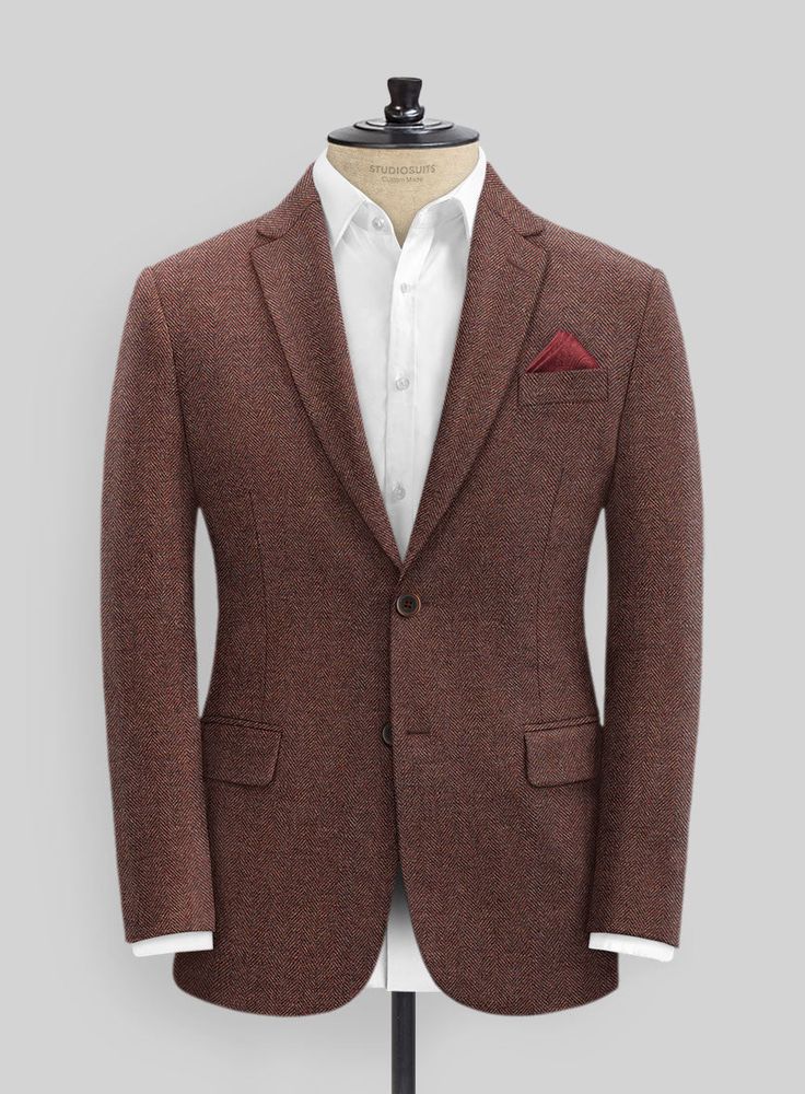 Show up in your finest to every occasion in our Mute Wine Herringbone Tweed Jacket. Crafted from wool, this jacket is classically styled with a modern appeal to give you a striding confidence every time you wear it, tweed with its practical, hard wearing qualities, can be dressed up or down, making it a perfect material for a modern man. Matching waistcoat and trousers, a white shirt and polished black shoes are all you need to adorn this look. 
 
Look Includes   Mute Wine Herringbone Tweed Fabr Formal Tailored Tweed Sport Coat, Business Tweed Jacket With Herringbone Pattern, Tailored Tweed Sport Coat For Formal Occasions, Formal Tweed Jacket With Herringbone Pattern, Semi-formal Herringbone Tweed Jacket, Elegant Tweed Blazer For Business Casual, Elegant Fitted Tweed Sport Coat, Tweed Blazer With Herringbone Pattern And Suit Collar, Tailored Semi-formal Tweed Jacket With Herringbone Pattern