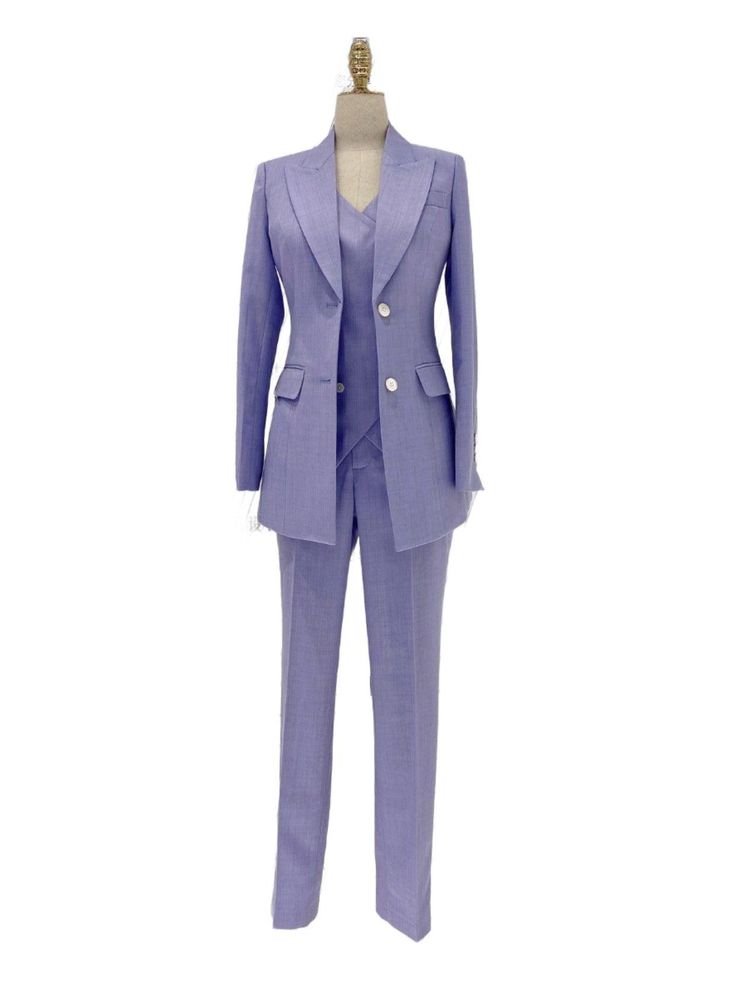 Purple Three-Piece Suit - Women Double-Breasted Pantsuit - Pantsuit - Guocali Three Piece Suit Women's, Pantsuit For Women, Mens Undershirts, Mens Boxer Shorts, Suit For Women, Suit Shoes, Pantsuits For Women, Three Piece Suit, 3 Piece Suits