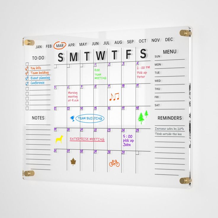 a white calendar with the words smtwtfs written on it, hanging on a wall