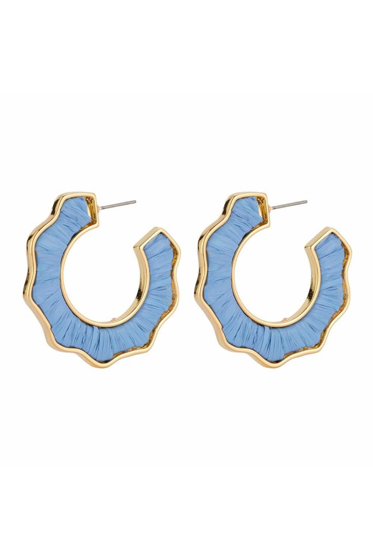 Darby Hoop Earrings Light Blue - Mignonne Gavigan - Color Game Trendy Blue Hoop Earrings For Spring, Blue Hoop Earrings For Spring, Elegant Blue Hoop Earrings For Summer, Mignonne Gavigan, Color Games, Candy Gifts, Scarf Jewelry, Accessories Jewelry Earrings, Gift Card Shop