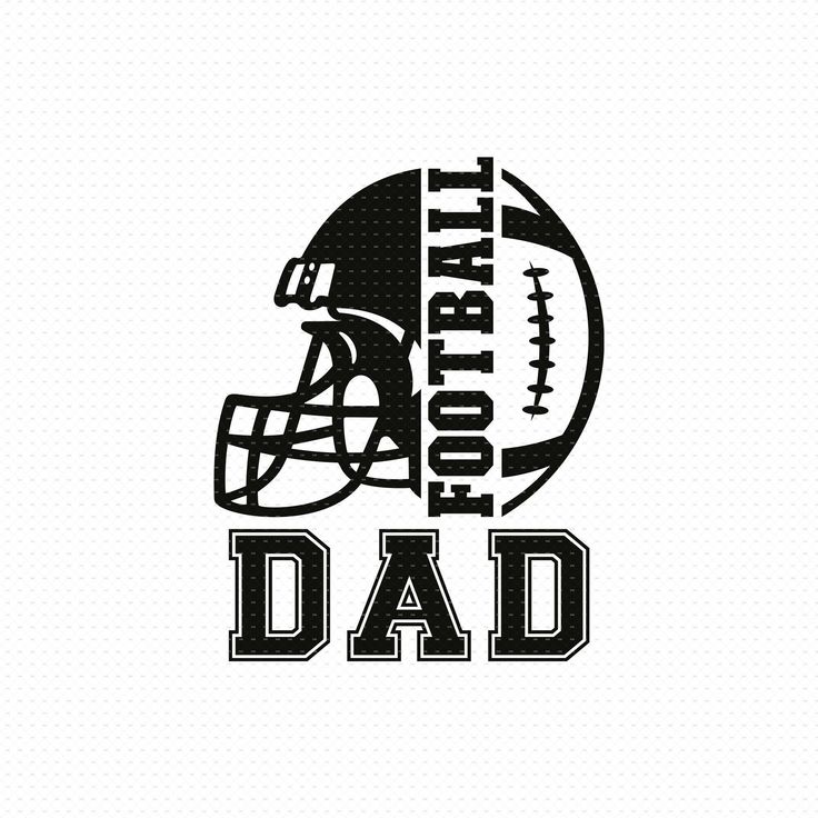 a football helmet with the words i love football dad in black on a white background