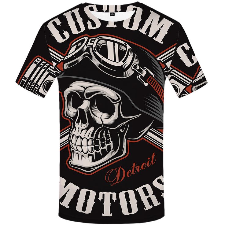 3D+short+sleeve+T-shirt,+digital+printing+round+neck+casual+top,+skull+T-shirt+men, Item+No.:+DX-0563, Color+as+shown, Size:+S,+M,+L,+XL,+XXL,+3XL,+4XL,+5XL, Summer Shirts Men, Punk Rock Outfits, Summer Streetwear, Rock Outfits, Shirts Black, Rock T Shirts, Tee Shirt Homme, Skull Tshirt, Men Shirt