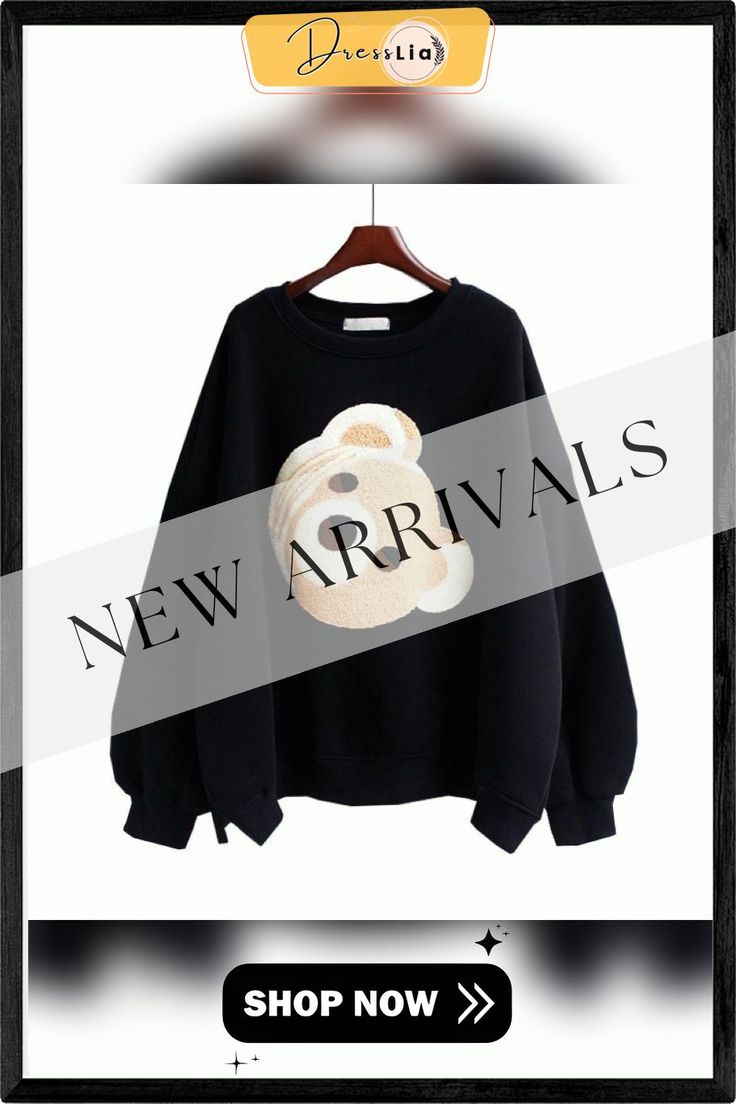 Plus Size Bear Sweatshirt Woman Kpop Crew Neck Cotton Pullover Harajuku Student Loose Hoodie Kawaii Clothes Cute Women Clothing Oversized Kawaii Sweatshirt For Streetwear, Oversized Kawaii Hoodie Sweatshirt, Oversized Kawaii Sweatshirt For Winter, Oversized Kawaii Winter Sweatshirt, Oversized Kawaii Hoodie For Fall, Kpop Hooded Sweatshirt For Fall, Kpop Style Hooded Sweatshirt For Fall, Oversized Kawaii Long Sleeve Sweater, Kpop Cotton Long Sleeve Hoodie