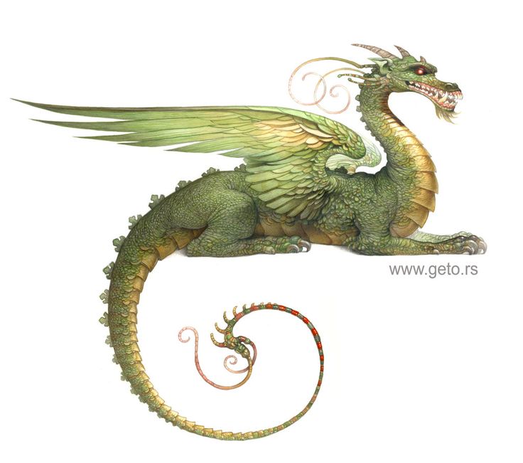 a green dragon sitting on top of a white background