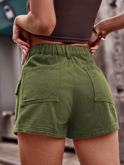 Cargo Fashion, High Waist Denim Shorts, High Waist Denim, Style Savvy, Jeans For Short Women, High Waisted Shorts Denim, Denim Shorts Women, Khaki Color, Color Khaki