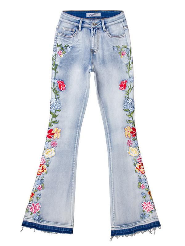 Sku CY-!27417 Material Denim Occasion Going out , Casual , Simple Seasons Spring , Summer , Autumn , Winter Type Jean Pants Bottoms Color LIGHT BLUE Size S,M,L,XL,2XL,3XL,4XL Size chart: Please consult the size chart we provide for this item's measurements to help you decide which size to buy. Please note: There may be 1-3cm differ due to manual measurement. CMINCH Cm US Size Waist Length S 34 64-72 99 M 36 68-76 99.5 L 38 72-80 100 XL 40 76-84 100.5 2XL 42 80-88 101 3XL 44 84-92 101.5 4XL 46 88-96 102 Denim Pants Fashion, Spring Summer Autumn Winter, Fashion Bottoms, Patterned Jeans, Jean Pants, Embroidered Jeans, Embroidered Flowers, Denim Fashion, Denim Pants