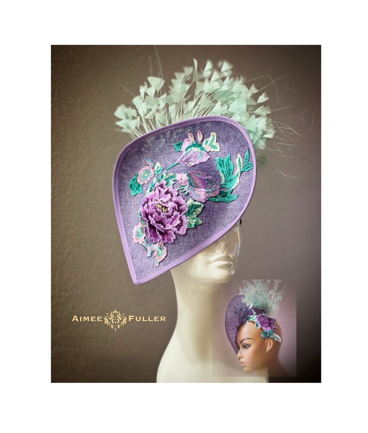 Kentucky Derby Fascinator  Enchanting, easy-to-wear headband fascinator.  Looks luxurious and stunning from all angles. Perfect for derby, galas, weddings, bridal, cocktail, high tea, church and much more.   Made in the USA *FREE SHIPPING Handmade by Aimee Fuller in Southern California For more STATEMENT JEWELRY and HANDMADE HATS go to www.aimeefuller.com Purple Summer Fascinator With Handmade Flowers, Summer Purple Fascinator With Handmade Flowers, Fitted Lavender Headpiece For Spring, Fitted Lavender Headpieces For Summer, Lavender Spring Headpiece, Summer Lavender Fascinator For Races, Fitted Lavender Fascinator For Summer, Lavender Fitted Headpiece For Kentucky Derby, Fitted Lavender Headpiece For Kentucky Derby