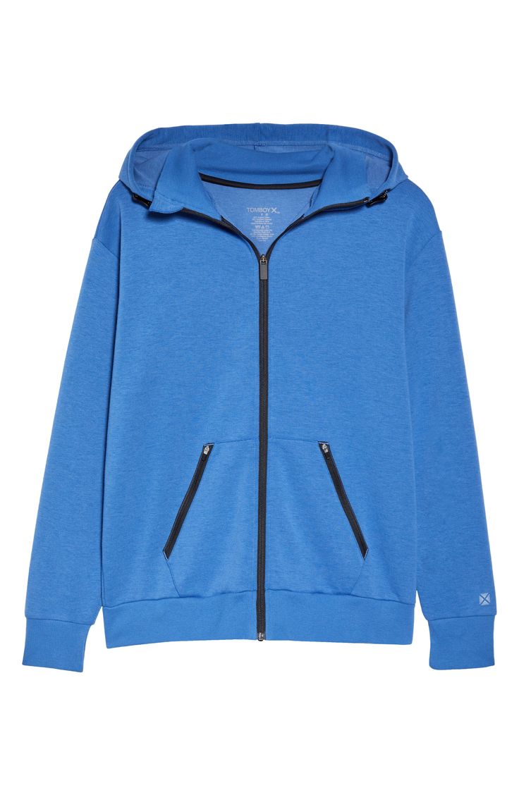 Take your workout look to the next level in a sporty hooded sweatshirt featuring thumbhole cuffs and a split kangaroo pocket for carrying your essentials. Drawcord-toggle hood   Long sleeves with thumbhole cuffs   Reflective details enhance visibility in low light or at night   OEKO-TEX®–certified materials free of harmful substances   61% organic cotton, 39% recycled polyester   Machine wash, line dry   Imported Fleece Long Sleeve Activewear With Pockets, Athleisure Hoodie With Pockets For Outdoor Activities, Sporty Hoodie With Kangaroo Pocket For Outdoor Activities, Sporty Hoodie With Kangaroo Pocket For Outdoors, Fleece Hoodie For Workout During Sports Season, Hooded Sports Sweats With Pockets, Hooded Sweats With Pockets For Sports, Athleisure Sweats With Double-lined Hood For Loungewear, Long Sleeve Activewear With Pockets For Gym