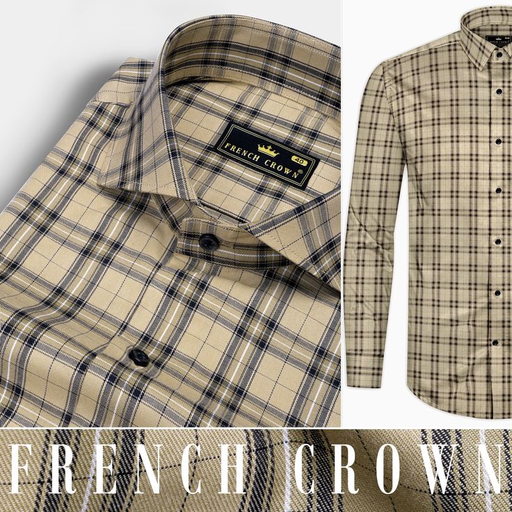 hidden Cutaway Collar, Cotton Shirts For Men, Checkered Shirt, Plaid Design, Shoulder Shirts, Full Sleeves, Oxford Shirt, Collar And Cuff, Cotton Shirt