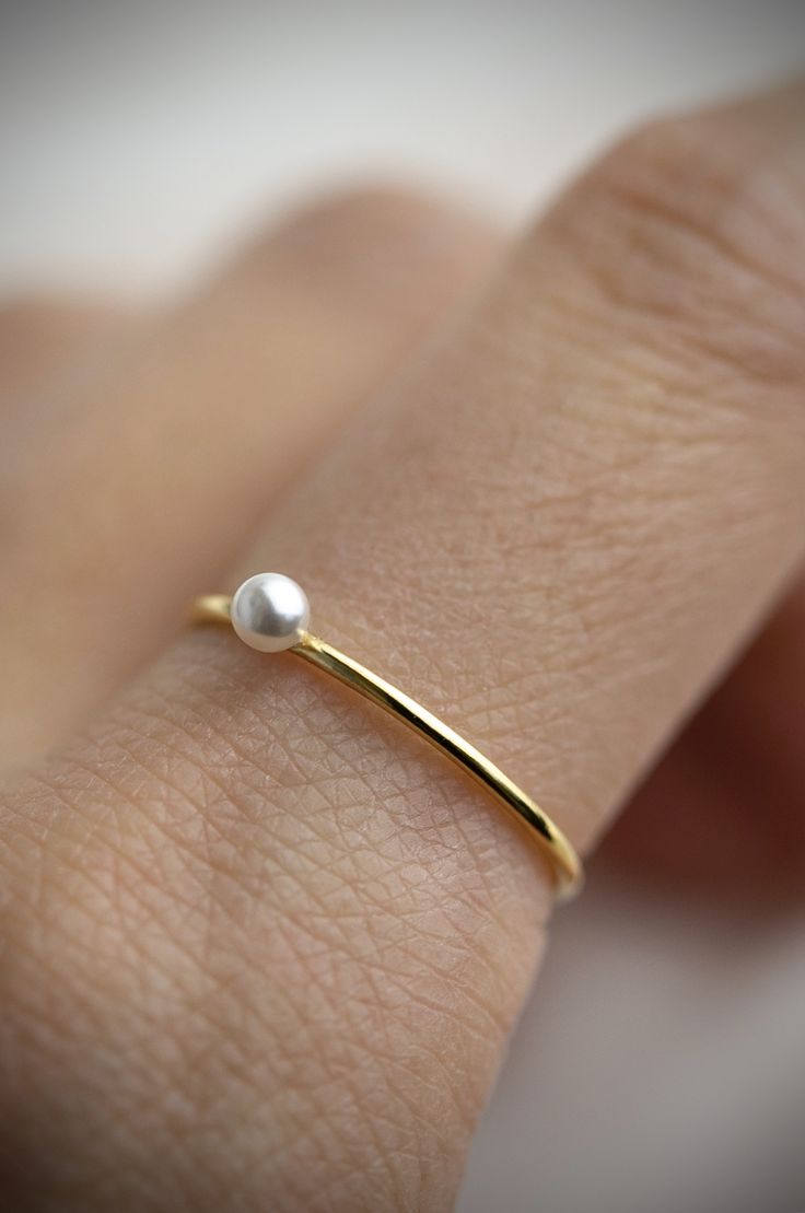 ⚪️ Everyday Yellow Gold Pearl Open Ring, Elegant Everyday Pearl Open Ring, Minimalist Everyday Pearl Ring With Round Band, Minimalist Gold Sterling Silver Pearl Ring, Minimalist Gold Pearl Ring In Sterling Silver, Dainty Sterling Silver Pearl Ring For Everyday, Minimalist Stackable Adjustable Pearl Ring, 14k Gold Open Pearl Ring For Everyday, Everyday Stackable Pearl Ring