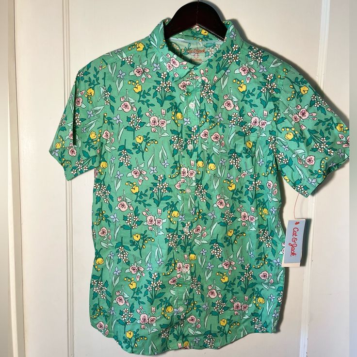 Handsome Boy’s Floral, Short Sleeve Button Down. Features Chest Pocket. This Item Is Nwt. Boys Size Xl. Cute Cotton Tops With Button Closure, Summer Playtime Shirt With Button Closure, Playful Shirt For Spring Playtime, Playful Spring Shirt For Playtime, Fun Shirt For Playtime In Spring, Summer Playtime Shirt, Casual Summer Shirt For Playtime, Cute Fitted Shirt With Buttons, Fitted Casual Shirt For Playtime