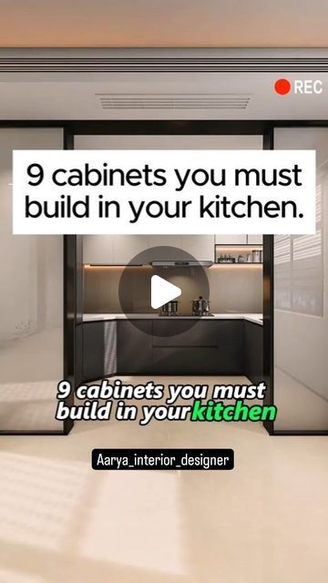 an advertisement with the words 9 cabinets you must build in your kitchen