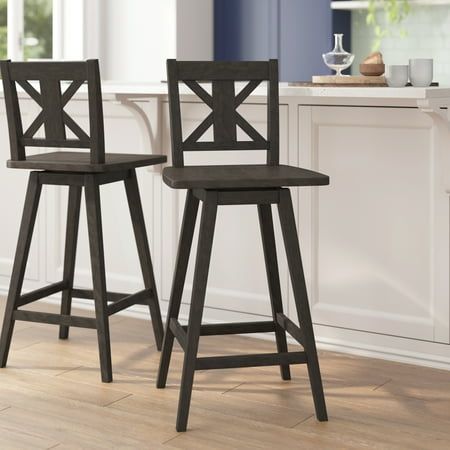 Upgrade the look of your restaurant, hotel lounge, or kitchen with this bar height stool with swivel seat. A fresh, modern farmhouse look will span almost any design style and adds up-market style to any room. The integrated footrest provides pressure relief for your legs and the sturdy, solid wood frame holds up to 300 lbs. static weight. The 360 swivel seat encourages conversation while the fixed floor glides prevent damage to hard flooring surfaces. Quick and easy assembly is achieved with th Hotel Lounge, Bar Height Stools, Dining Stools, Counter Height Stools, Swivel Seating, Bar Height, Grey Wash, Kitchen Dining Furniture, Bar Furniture