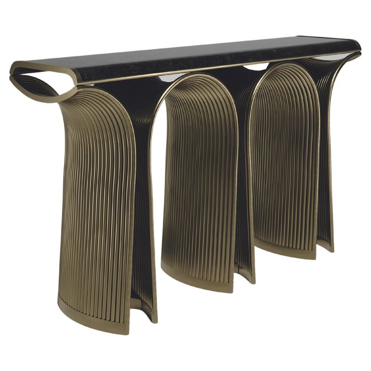 an art deco console table with three curves