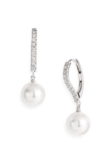 Mikimoto Diamond & Akoya Cultured Pearl Earrings available at #Nordstrom Timeless Diamond Pearl Earrings For Evening, Fine Jewelry Brilliant Cut Pearl Earrings For Evening, Evening Fine Jewelry Pearl Earrings With Brilliant Cut, Evening Pearl Drop Diamond Earrings, Evening Pearl Earrings With Brilliant Cut In Diamond White, Luxury Pearl Drop Dangle Diamond Earrings, Akoya Pearl Diamond Earrings With Diamond Accents For Evening, Evening Fine Jewelry Pearl Earrings With Diamond Accents, Fine Jewelry Pearl Earrings With Diamond Accents For Evening