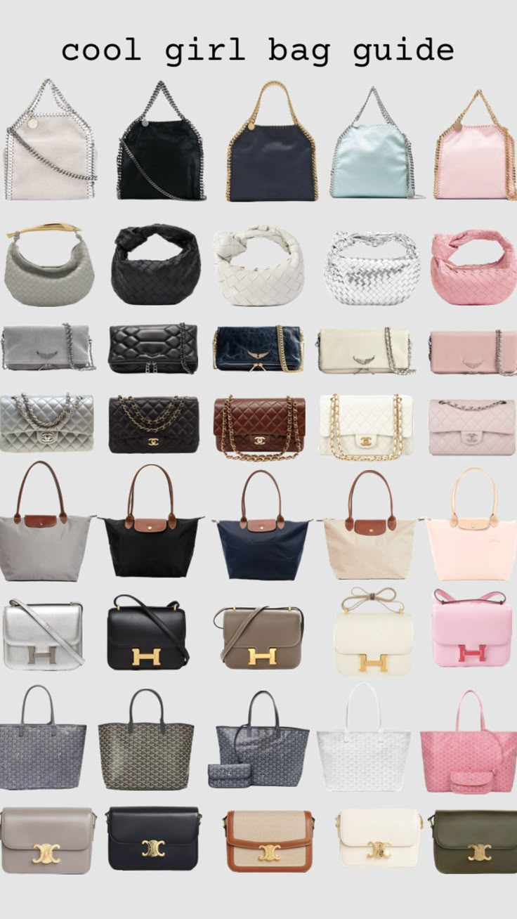 Chanel Bag Types, Luxury Bags Chanel, Amazon Bags Handbags, First Designer Bag, Luxury School Bag, Longchamp Bag Aesthetic, Tous Bag, Old Money Bags, Longchamp Aesthetic