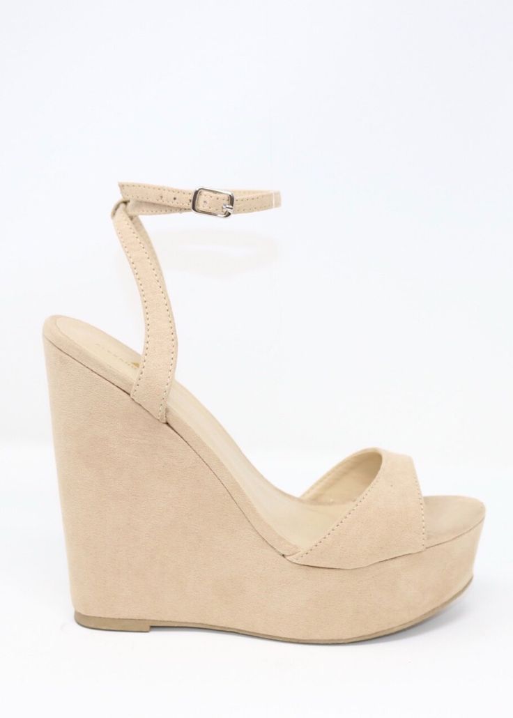 Women's all suede nude wedge heel, Alyssa Nude Wedge by Alexandria Brandao Shoes. all shoes come with a special dust bag 4.25-inch heel height 1.50-inch platform height Suede material Ankle strap Whole sizes and half size True to size Beige Ankle Strap Wedge Sandals For Party, Trendy Beige Wedge Sandals, Beige Platform Wedge Sandals, Party Beige Synthetic Wedge Sandals, Trendy Beige Wedge Sandals With Ankle Strap, Beige Synthetic Wedge Sandals For Party, Trendy Beige Ankle Strap Wedge Sandals, Beige Party Wedge Sandals Made Of Synthetic, Chic Beige Platform Heels