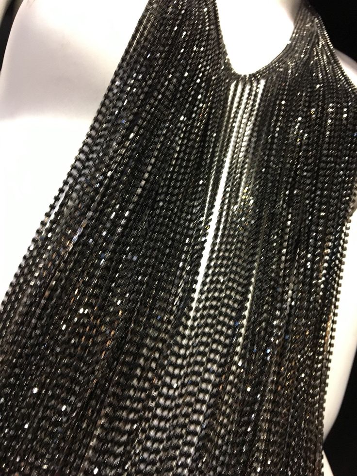 Love this necklace! Strands of long black crystals can be worn as a necklace or choker. Always remember more is more! Beaded Long Chain Necklace For Parties, Elegant Fringe Necklaces For Evening, Fringe Choker Necklace For Party, Elegant Evening Fringe Necklace, Chic Black Chain Necklace For Party, Evening Black Bead Choker Necklace, Glamorous Party Necklaces With Rhinestone Fringe, Elegant Black Fringe Jewelry, Evening Black Beads Choker Necklace