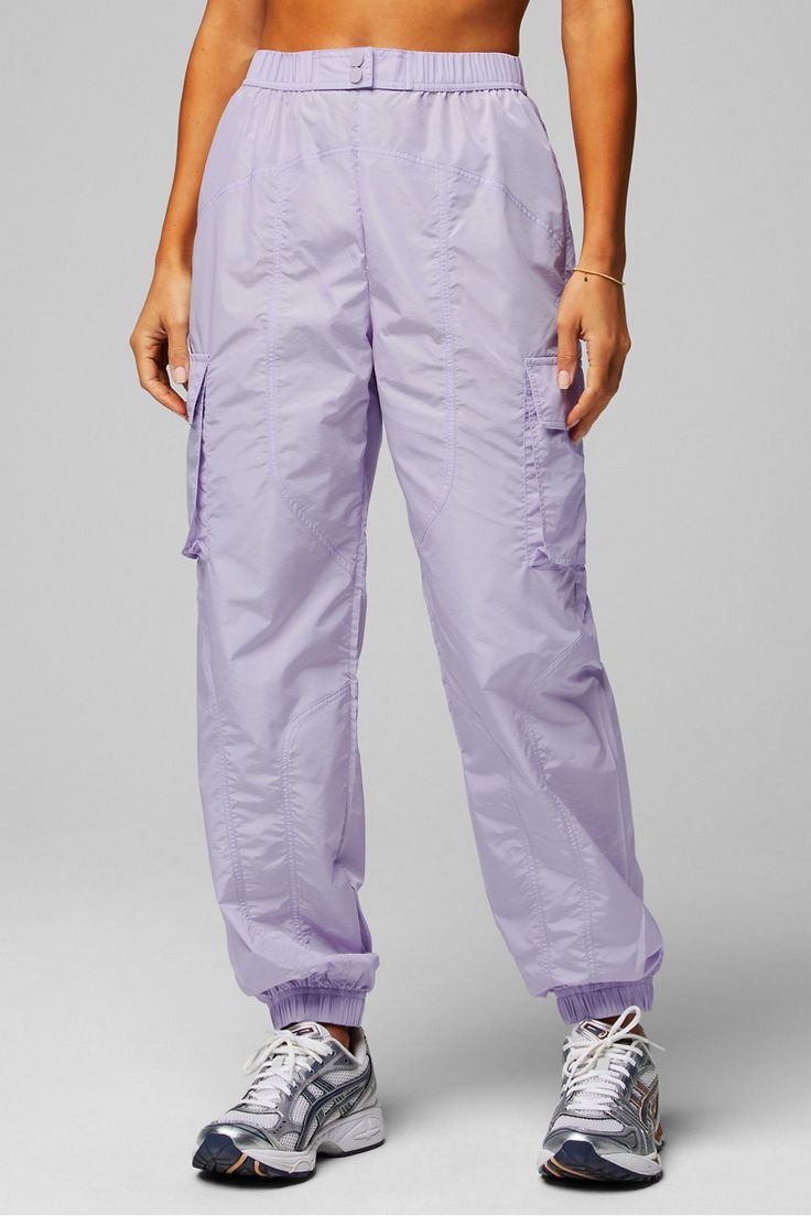 Lightweight Cargo Jogger Fabletics purple female Activewear >> Womens >> Bottoms >> Pants & Joggers >> Joggers regular Everyday External Pockets Lilac Joggers Outfit, Purple Cargo Pants, Vintage Workout, Thrift Ideas, Apparel Business, Jogger Outfit, Faux Snap, Tiny Canvas, Female Activewear