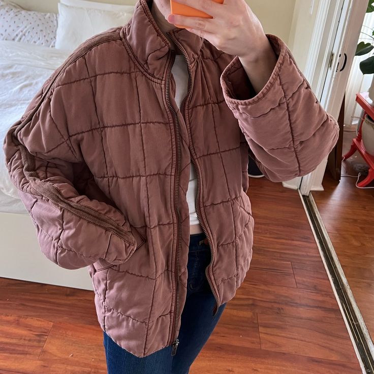 A Fp Crowd Favorite! I’ve Had This Jacket For Years And It’s Time To Part Ways. Still In Excellent Condition And Recently Dry Cleaned. I Am A True Xs And This Is Pretty Oversized On Me. Could Fit A Small Beautifully! Oversized Long Sleeve Quilted Jacket For Fall, Oversized Quilted Jacket With Long Sleeves For Fall, Cozy Quilted Winter Outerwear, Quilted Puffer Jacket For Fall, Quilted Long Sleeve Fall Puffer Jacket, Quilted Long Sleeve Puffer Jacket For Fall, Brown Long Sleeve Quilted Jacket For Fall, Oversized Long Sleeve Quilted Jacket For Winter, Trendy Quilted Long Sleeve Jacket For Winter