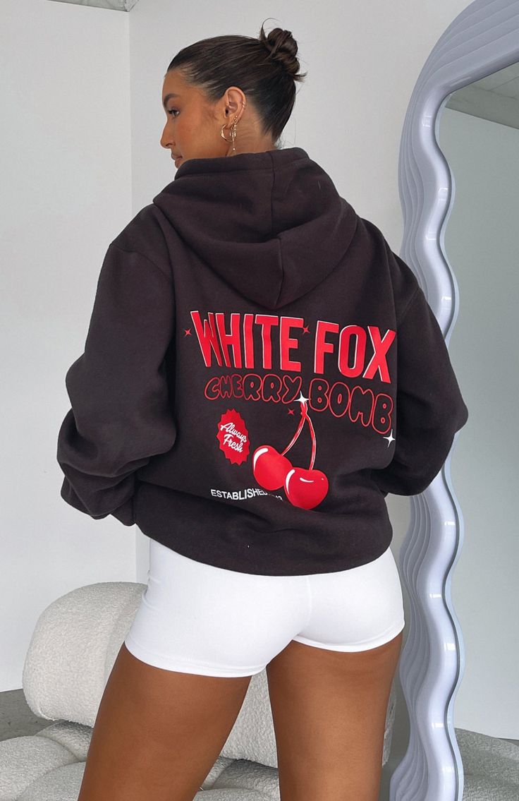 The Don't Waste Time Hoodie Charcoal. Head online and shop this season's latest styles at White Fox. Express delivery and AfterPay available. Cherry White Fox Hoodie, White Fox Cherry Hoodie, White Fox Tracksuit, Fox Hoodie, Printed Hoodie Men, Pretty Tops, Xmas List, Fits Inspo, Elegante Casual