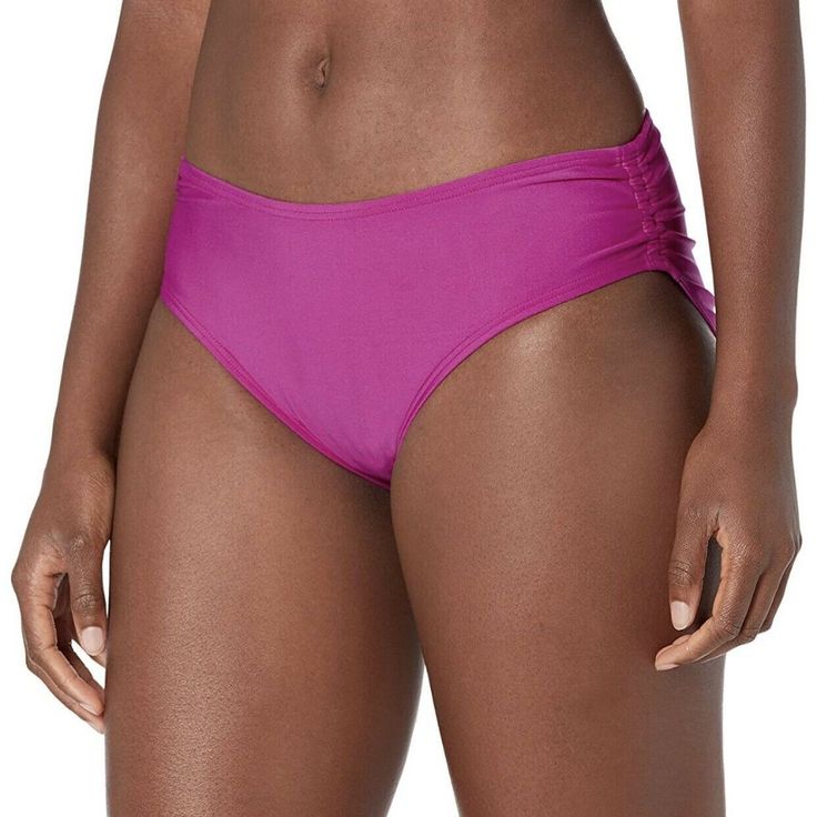 Size: Xxl Color: Peony Material: 84% Nylon, 16% Spandex Imported Pull On Closure Hand Wash Only Bikini Bottom Full Bottom Coverage Location: 003 Seamless Pink Nylon Swimwear, Pink Fitted Nylon Tankini, Pink Nylon Tankini For Poolside, Pink Ruched Tankini For Pool, Pink Nylon Tankini For Beach Season, Purple Stretch Nylon Swimwear, Pink Elastane Swimwear For The Beach, Pink Ruched Tankini For Poolside, Pink Ruched Tankini For Beachwear