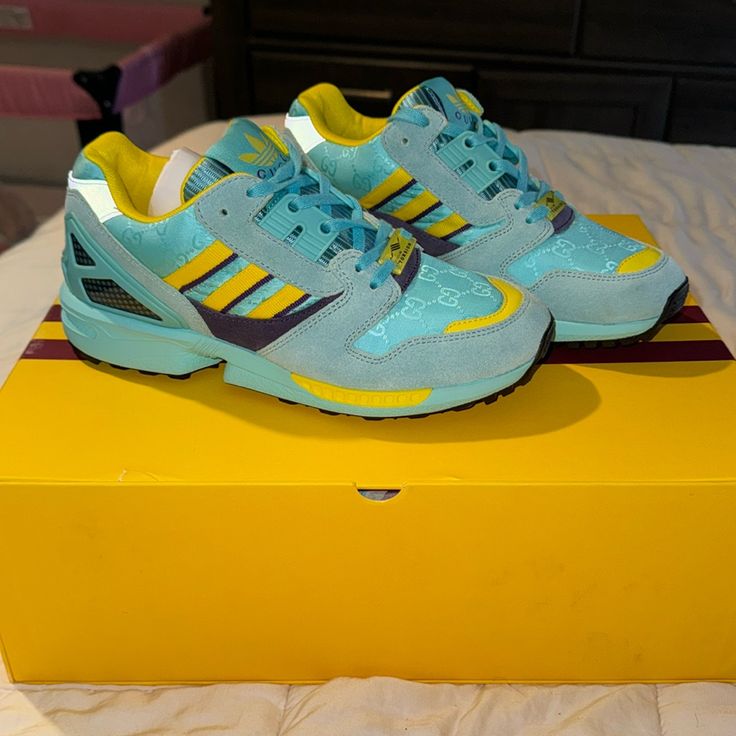 Gucci X Adidas Torsion Sneakers Size 36 (Women’s 5, Men’s 3.5) Brand New Never Worn, Purchased In Florence Italy In March 2024. Light Blue, Yellow/Green Accents, And Purple Accents. Purchased For My Step Daughter But She Doesn’t Want Them. Yellow Gucci Sneakers With Branded Insole, Gucci Yellow Sneakers With Round Toe, Gucci Sneakers For Sports With Laces, Gucci Sneakers With Laces For Sports, Gucci Low-top Custom Sneakers For Streetwear, Blue Gucci Lace-up Sneakers, Blue Lace-up Gucci Sneakers, Gucci Green Sneakers With Rubber Sole, Gucci Low-top Sneakers With Abzorb Midsole