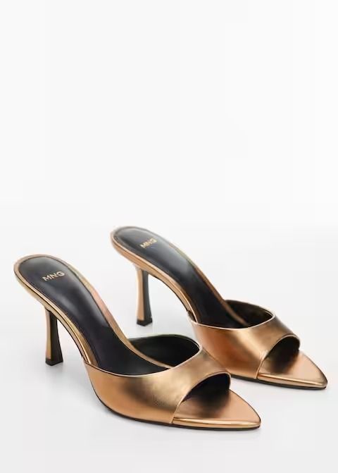 Heel non-structured sandals - Women | Mango USA Pointy Heels, Open Toe High Heels, Guest Attire, Romantic Outfit, Wedding Attire Guest, Shoe Inspo, Gold Sandals, Black Platform, On Design