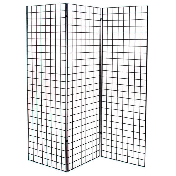 a room divider that is made out of metal wire and has squares on it