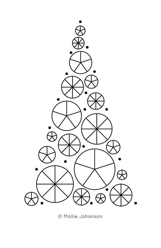 a christmas tree made out of circles