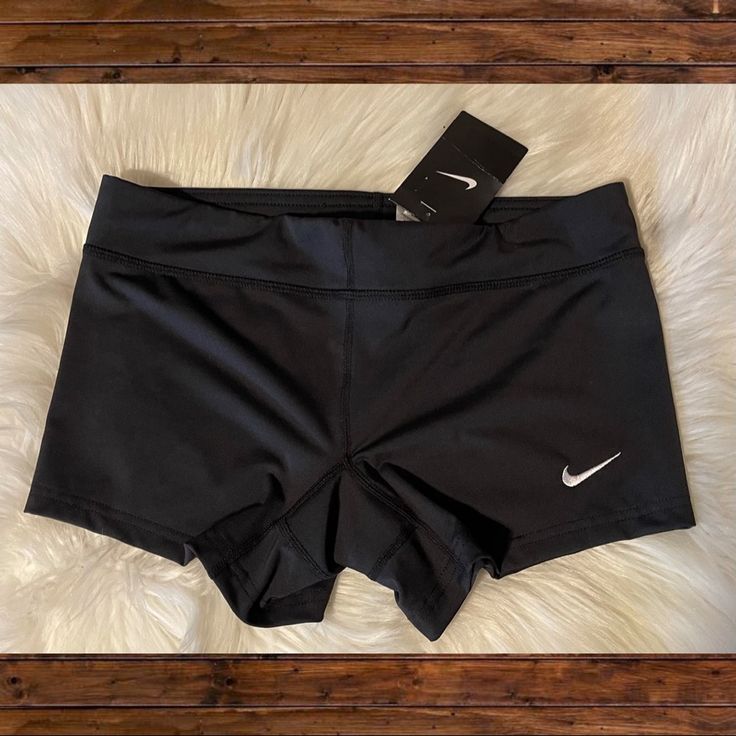 Nike Sport Shorts. Size S. New With Tags Cute Nike Outfits For Women, Nike Clothes Aesthetic, Nike Workout Clothes, Nike Volleyball Shorts, Black Sports Pants, Nike Women Outfits, Nike Spandex Shorts, Cheer Shorts, Nike Clothes