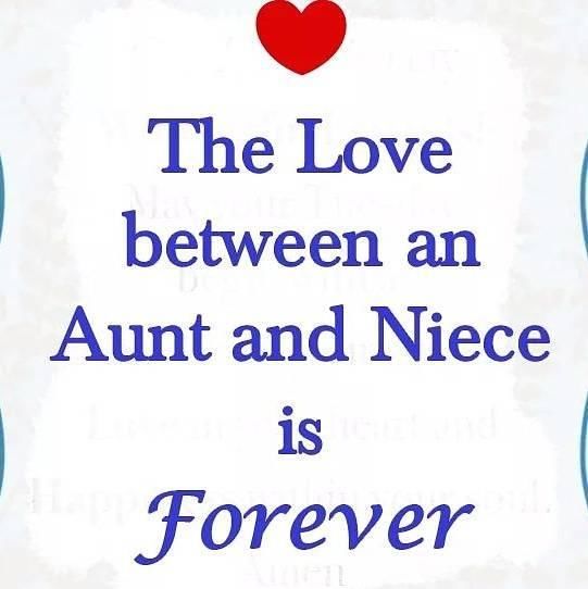 the love between an adult and niece is forever written in blue on a white background