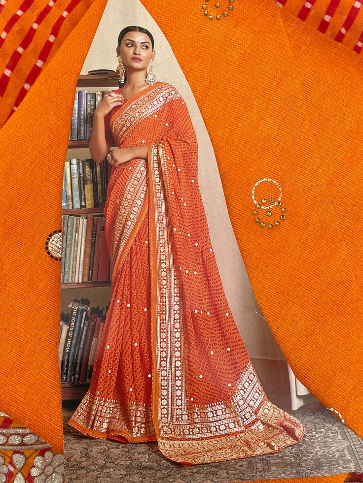 Fabulous soft lariya print saree with soft foil print and piping edge comes with silk unstitched blouse piece Pre-draped Bandhani Saree In Traditional Drape, Pre-draped Bandhani Print Saree, Eid Pre-draped Semi-stitched Saree With Printed Motifs, Eid Saree With Printed Motifs And Semi-stitched Fit, Eid Semi-stitched Saree With Printed Motifs, Eid Special Semi-stitched Saree With Printed Motifs, Printed Motifs Saree, Unstitched Printed Motifs Saree, Festive Pre-draped Saree With Printed Border