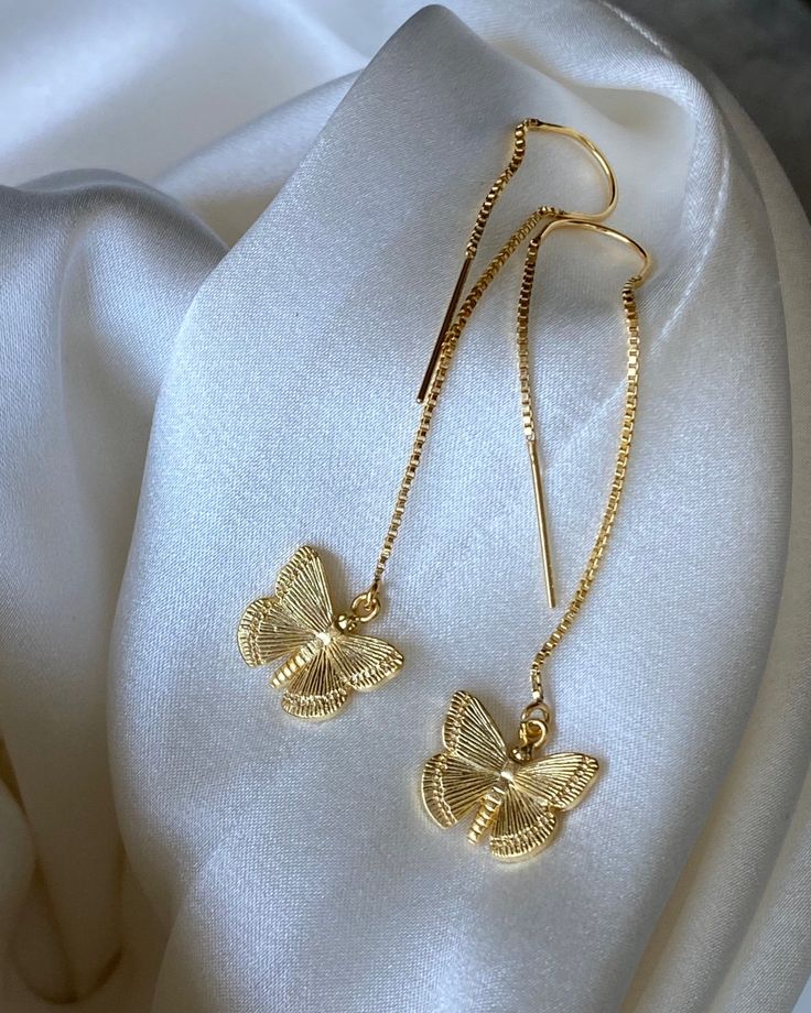 Gold filled threader earrings and gold plated brass butterflies To see more please visit my shop at https://www.etsy.com/shop/BijouLimon Welcome to the shop and have fun looking at the Bijou Limon Girls collection! each order will come in a cute box ready to gift. Personal Insight What sets me apart? As a small business owner, I'm very conscious of keep every customer happily returning/ensuring client support and response to inquiries within 24 hours. It's important to me that YOUR needs come fi Popular Earrings, Cute Box, Girls Collection, Threader Earrings, Gold Butterfly, Girls Earrings, Small Business Owner, French Style, Business Owner