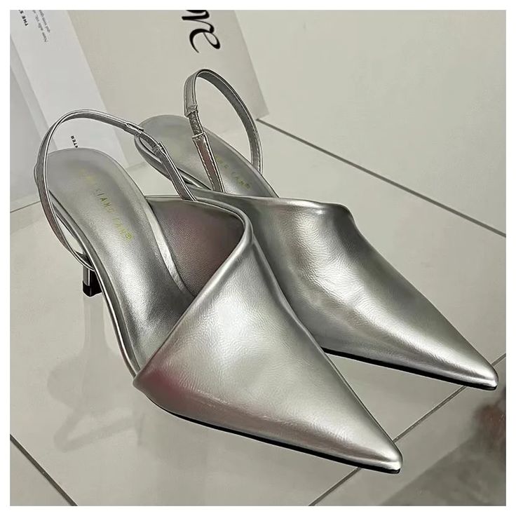 Shipping: Worldwide Express Shipping AvailableDelivery time: 🚚7-15Days Fast ShippingReturns: Fast refund,💯100% Money Back Guarantee. Trendy Closed Toe Slingback Sandals For Evening, Trendy Pointed Toe Slingback Sandals For Summer, Silver Closed Toe Slingback Pumps For Summer, Summer Silver Slingback Pumps With Closed Toe, Chic Summer Slingback Pumps For Night Out, Fitted Open Toe Slingback Sandals For Party, Chic Summer Slingback Pumps, Chic Summer Slingback Pumps With Straps, Trendy Spring Party Slingback Pumps