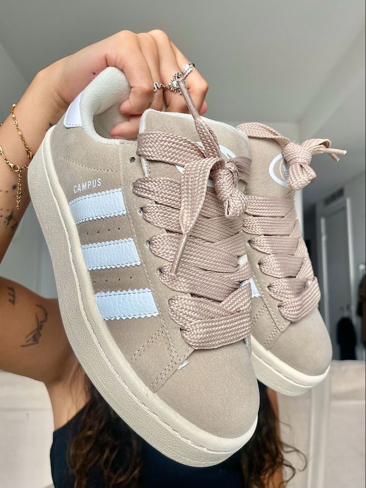 beige | adidas | campus 00s | everyday shoes | casual sneakers Women Designer Sneakers, Beige Campus 00s, Adidas Shoes Campus 00, Campus Adidas Shoes, Campus 00s Shoes Outfit, Beige Campus 00s Outfit, Adidas 00s Campus Outfit, Adidas Campus 00s Outfits Women, Adidas Campus 00s Beige