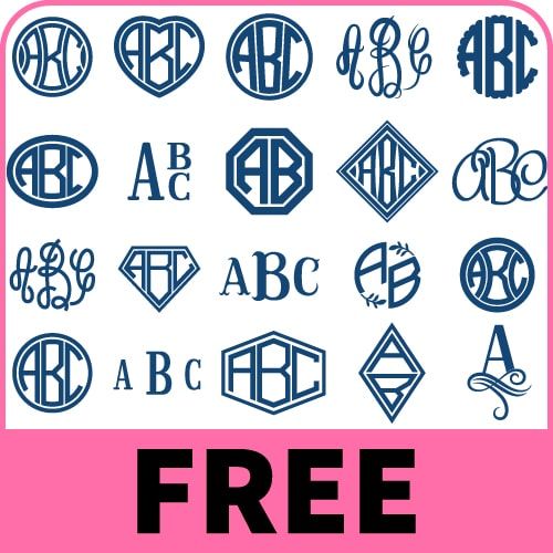 the free monogram font is shown on a pink background