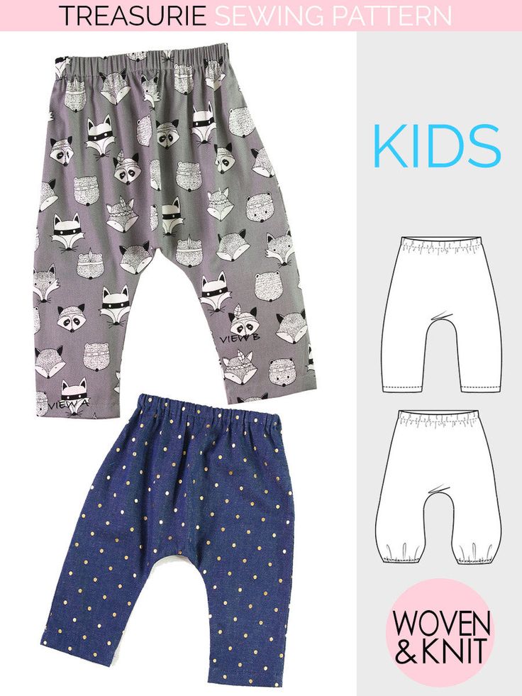 the sewing pattern for this baby's pants is easy to sew