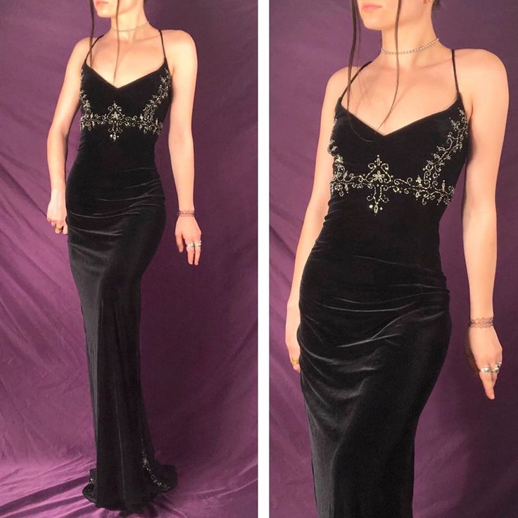 90’s Prom Dress, Barristers Ball, Velvet Prom Dresses, Prom 2k24, Floor Length Evening Dress, Prom 2022, Beaded Fabric, Velvet Prom Dress, Gown Black