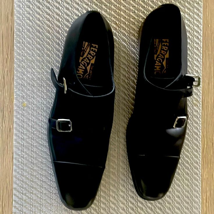 Famous Authentic Italian Monk Loafers With Rubbed Sole In Box Elegant Monk Strap Shoes With Stitched Sole, Classic Black Monk Strap Shoes With Leather Sole, Timeless Black Loafers With Stitched Sole, Black Closed Toe Monk Strap Shoes For Semi-formal, Black Monk Strap Shoes For Semi-formal Occasions, Black Monk Strap Shoes For Semi-formal Events, Elegant Black Slip-on Monk Strap Shoes, Timeless Black Dress Shoes With Removable Insole, Classic Black Monk Strap Shoes With Round Toe