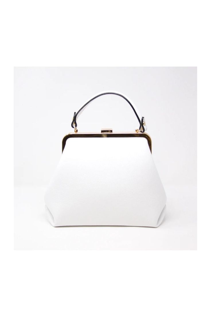 White leather handbag with top handle Formal Satchel Bucket Bag With Detachable Strap, Timeless Handheld Bag With Detachable Handle, Elegant Top Handle Clutch For Office, White Clutch Box Bag With Top Carry Handle, Classic Box Bag With Handles, Classic Top Handle Shoulder Bag For Shopping, Chic Office Clutch With Top Carry Handle, Chic Formal Bags With Top Carry Handle, Elegant Everyday Clutch With Top Carry Handle