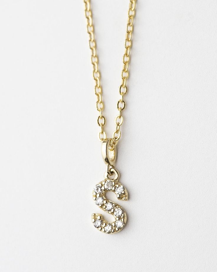 "E&E PROJECT 14K SOLID GOLD SERIES ------------------------------------------------------ 14K Gold Diamond Alphabet Initial Charm Necklace * Charm Sizes Mini: 5x7mm Small: 7X8mm * Solid 14K Gold * Diamond carat varies by alphabet 0.03-0.08 cts. * 18\" chain * Available in Yellow gold, Rose gold and white Gold ■ SHIPPING UPGRADES You can find shipping upgrades options in the drop bar menu when you check out. * Within the U.S Regular First-class : 2-6 business days Priority : 2-3days Express : Diamond Initial Necklace In Yellow Gold For Gift, Yellow Gold Diamond Initial Necklace For Gifts, Yellow Gold Diamond Initial Necklace As Gift, Elegant 14k Gold Filled Initial Necklace Gift, Dainty Diamond Initial Necklace Gift, Dainty Diamond Initial Necklace For Gift, Gold Jewelry Christmas Gift For Her, Gold Diamond Initial Necklace As Gift, Gold Diamond Initial Necklace For Gift