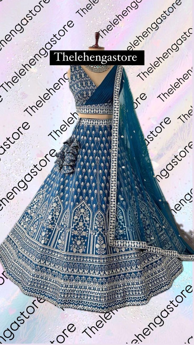 Contact us for any queries about product or shop and real images. Lehenga : Silk Fabric With Sequence Embroidery Thread Work Inner : American crept in lehenga choli : Silk Fabric With Sequence Embroidery Thread Work (unstitch) Duppta : Net Fabric Embroidery Lace Border ( 2.25 Metre) Size : Semi stitched Work : Embroidery Sequence Embroidery Thread Work Care : Dry Clean Type : Party Wear Lehenga Choli, Engagement Lehenga choli, Wedding Lehenga Choli Blue Anarkali Lehenga With Intricate Embroidery, Blue Floor-length Embroidered Designer Fabric, Fitted Blue Choli With Resham Embroidery, Blue Embroidered Fitted Fabric For Navratri, Blue Bollywood Designer Wear Embroidered Fabric, Blue Fitted Embroidered Fabric For Navratri, Blue Bollywood Embroidered Fabric For Designer Wear, Blue Bollywood Designer Embroidered Fabric, Fitted Floor-length Blue Embroidered Fabric