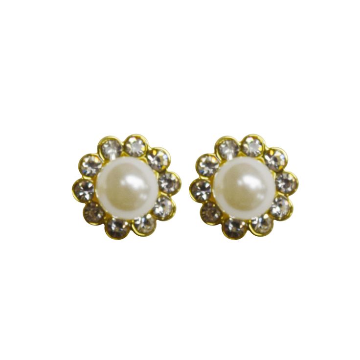 measures(mm) : 6mm in diameter Nickel-free Drop Earrings For Wedding, Classic Round Flower Earrings For Anniversary, Gold Round Clip-on Earrings For Wedding, Classic Round Crystal Earrings For Wedding, Nickel Free Gold Plug Earrings For Wedding, Nickel-free Round Earrings For Wedding, Gold Earrings With Round Beads For Wedding, Anniversary Pearl White Flower Earrings For Pierced Ears, Elegant Round Beads Flower Earrings As Gift