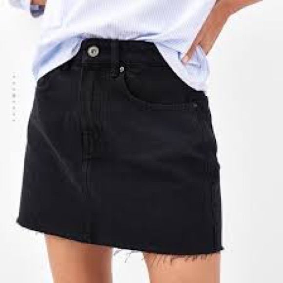 Zara Black Denim Mini Skirt New With Tags! Nwt! Distressed / Frayed Ends Super Cute Style Just Unfortunately Doesn’t Fit Me And Never Got The Chance To Wear. High Rise Mini Skirt For Summer Workwear, Casual Cutoff Mini Skirt For Fall, Casual High Rise Black Skort, Trendy Zara Mini Skirt With Pockets, Casual Black High Rise Denim Skirt, Casual Workwear High Rise Mini Skirt, Casual High Rise Mini Skirt For Workwear, Zara Casual Denim Skirt, Black High-rise Mini Skirt For Spring