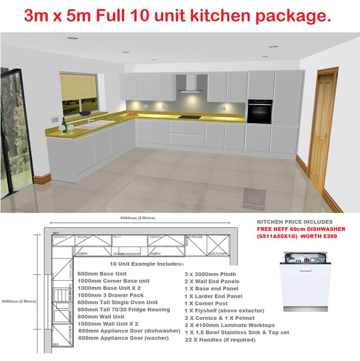 an image of a kitchen that is in the process of being built with measurements and instructions