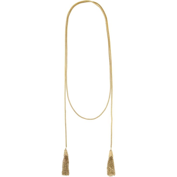 Gia Rope Gold-Tone Necklace Chic Party Tassel Necklace With Adjustable Chain, Chic Long Tassel Necklaces, Gold Fringed Long Necklace, Gold Fringe Long Necklace, Elegant Gold Long Tassel Necklace, Chic Adjustable Tassel Necklace For Party, Elegant Long Gold Tassel Necklace, Chic Tassel Necklace For Party, Gold Tassel Necklace For Party