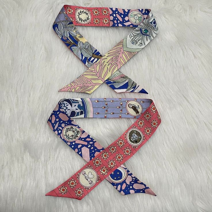 This Listing Is For 1 Twilly, But You Can Buy 2 Of Them By Selecting A Quantity Of 2! Gently Used - See Photos! Measures Approx. 2"W X 34"H. Authentic Silk Twill Scarf, Hermes Accessories, Blue Coral, Twilly, Coral Blue, Silk Twill, Scarf Wrap, Pink Blue, Scarf Accessory