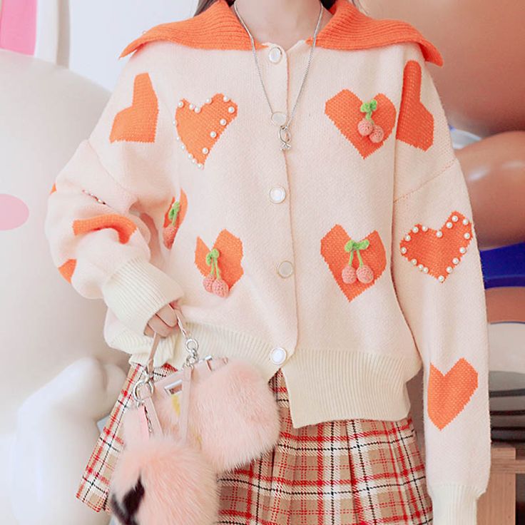 Fabric Material:Cotton Blend, Knit Color:Orange,Purple Size:One Size Bust:120cm/47.28" Length:51cm/20.09" Shoulder:60cm/23.64" Sleeve:43cm/16.94" Orange Knitted Long Sleeve Outerwear, Trendy Orange Knitted Sweater, Trendy Orange Winter Cardigan, Casual Orange Acrylic Sweater, Orange Long Sleeve Cardigan, Cute Knitted Fall Cardigan, Casual Orange Knitted Cardigan, Orange Long Sleeve Cardigan For Winter, Orange Knit Long Sleeve Outerwear